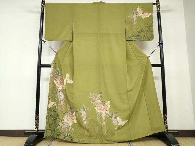 平和屋着物●訪問着　花蝶文　金彩　洗える着物　DAAY5139ud