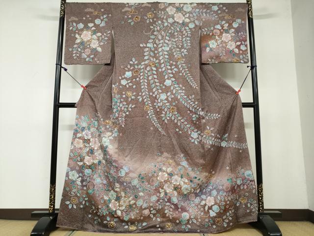 平和屋着物●訪問着　絞り　辻が花　暈し染め　金彩　正絹　逸品　未使用　DAAY5160ud