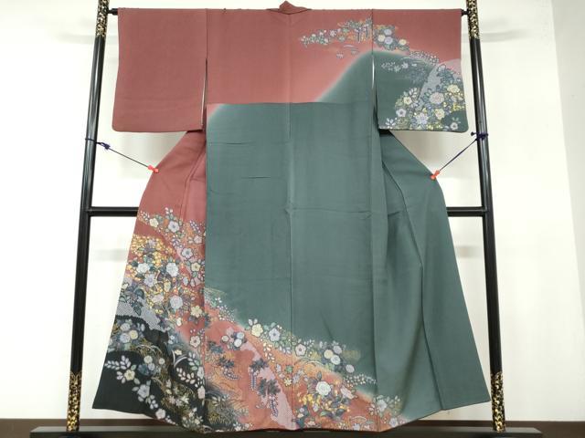 平和屋着物●訪問着　辻が花　暈し染め　金彩　さが美扱い　正絹　逸品　DAAY5178ud
