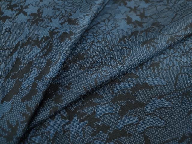 平和屋着物●本場大島紬　9マルキ　雲霞草花文　正絹　逸品　DAAY5231ud