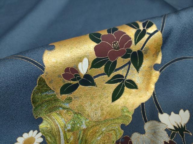 平和屋着物○訪問着 雪輪草花文 暈し染め 金彩 正絹 逸品 DAAY5233ud