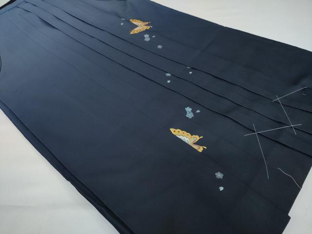 平和屋着物●女性　行灯袴　総刺繍　花蝶文　暈し染め　金糸　洗える着物　未使用　DAAY5254ud