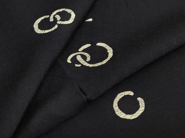 平和屋着物●上質な小紋　抽象文様　黒地　正絹　逸品　DAAY5275ud