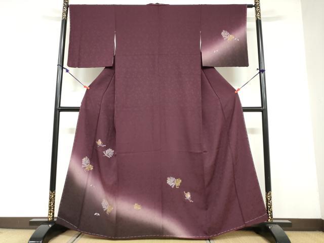 平和屋着物●訪問着　総刺繍　陶器松葉文　暈し染め　金糸　鈴乃屋扱い　正絹　逸品　未使用　DAAY5334ud