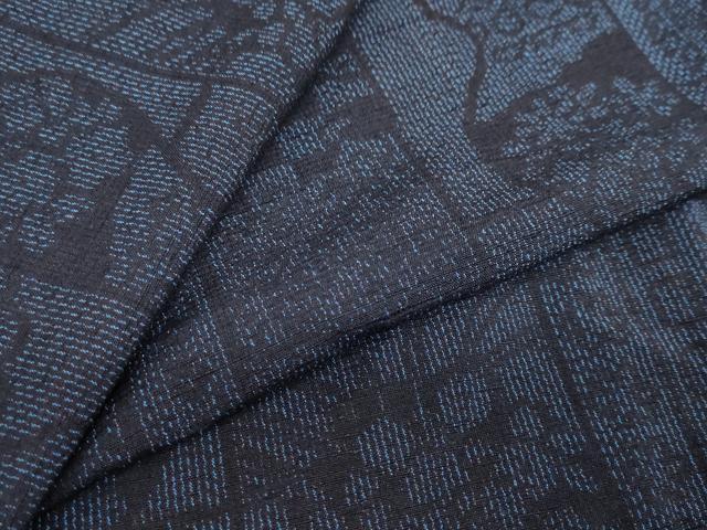 平和屋着物●結城紬　陶器草花文　正絹　逸品　DAAY5341ud