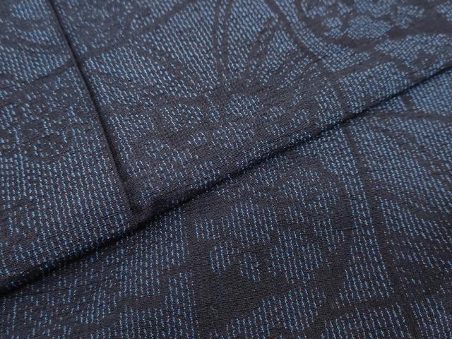 平和屋着物○結城紬 陶器草花文 正絹 逸品 DAAY5341ud