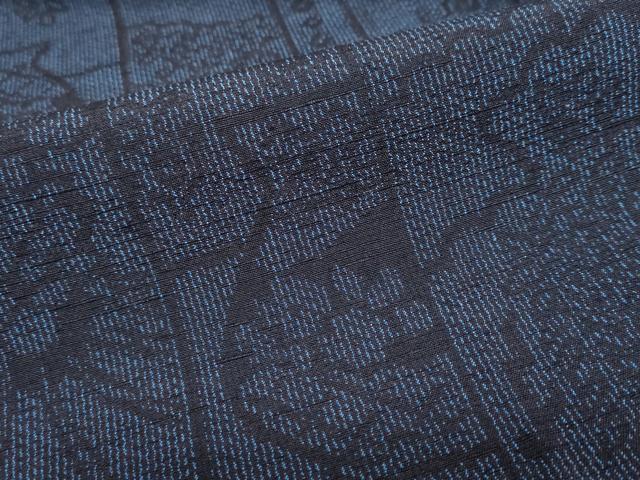 平和屋着物●結城紬　陶器草花文　正絹　逸品　DAAY5341ud 平和屋着物○結城紬 陶器草花文 正絹 逸品 DAAY5341ud