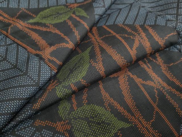 平和屋着物●本場大島紬　7マルキ　枝葉文　正絹　逸品　DAAY5353ud