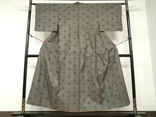 平和屋着物●本場大島紬　7マルキ　麻の葉文様　正絹　逸品　DAAY5367ud