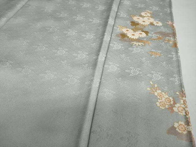 平和屋着物○訪問着 駒刺繍 扇面草花風景文 金彩 正絹 逸品 DAAY5371ud