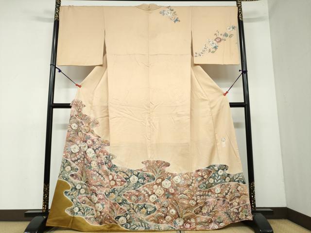 平和屋着物●越後十日町の一流染匠　桐屋・翠山工房　訪問着　絞り　辻が花　正絹　逸品　DAAY5380ud