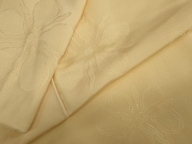 平和屋着物●上質な色無地　舞花地紋　萱草色　正絹　逸品　DAAY5415ud