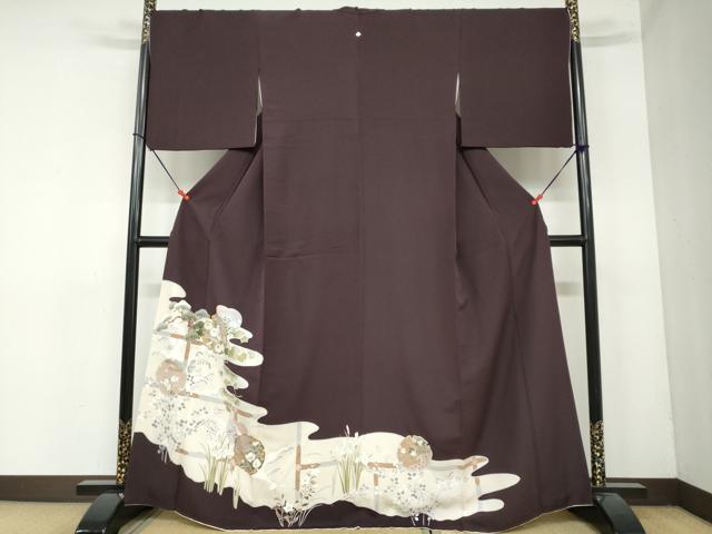 平和屋着物●豪華色留袖　雪輪草花文　金彩　正絹　逸品　DAAY5428ud