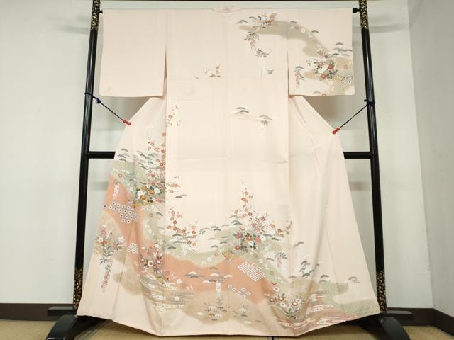 平和屋着物●創業460年・千總　訪問着　駒刺繍　吉祥草花文　金彩　正絹　逸品　DAAY5432ud 平和屋着物○創業460年・千總 訪問着 駒刺繍 吉祥草花文
