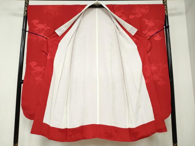 平和屋着物○振袖用長襦袢 袷 雲取几帳舞蝶文 金彩 正絹