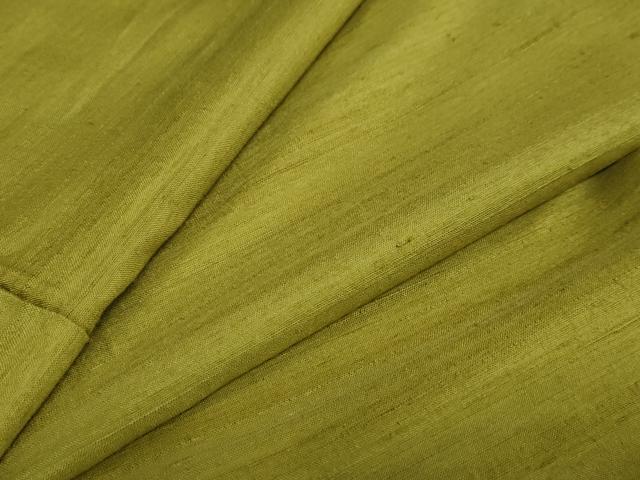 平和屋着物●結城紬　鶯色　正絹　逸品　DAAY5468ud