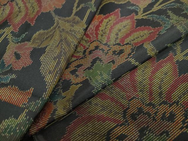 平和屋着物●本場大島紬　洋花文　正絹　逸品　未使用　DAAY5469ud