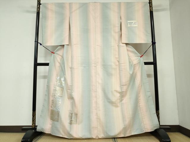 平和屋着物●紅花紬地　米沢　訪問着　壁画文様　金銀彩　正絹　逸品　未使用　DAAY5470ud