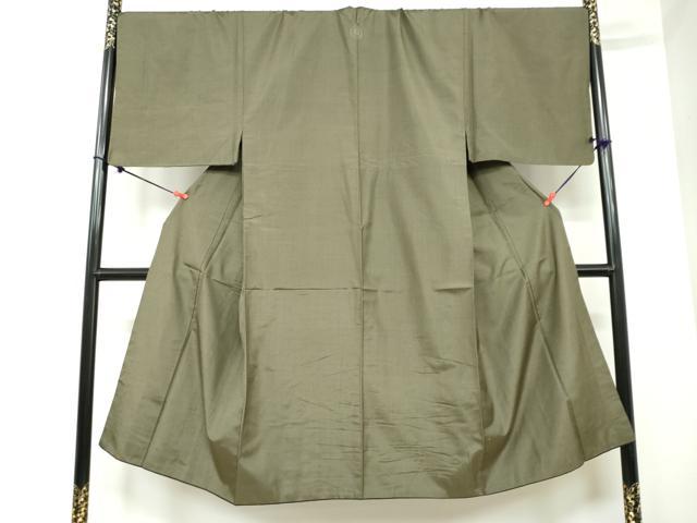 平和屋着物●男性　紬　海松色　正絹　逸品　DAAY5482ud