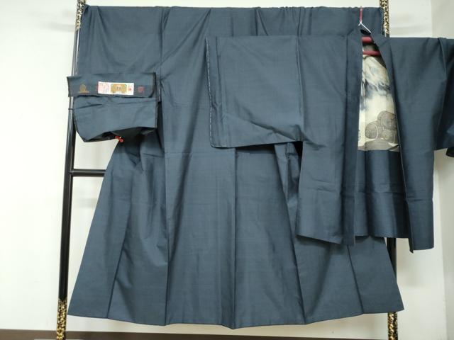 平和屋着物●男性　本場大島紬　アンサンブル　亀甲文様　久井絹織物謹製　証紙付き　キングサイズ　正絹　逸品　DAAY5491ud