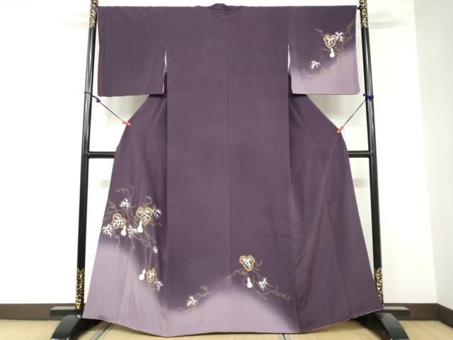 平和屋着物●訪問着　蔦の葉文　瓢箪　暈し染め　金銀彩　正絹　逸品　DAAY5515ud