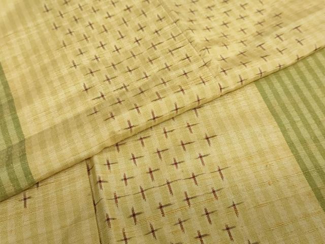 平和屋着物●上質な紬　矢羽文　正絹　逸品　DAAY5554ud 平和屋着物○上質な紬 矢羽文 正絹 逸品 DAAY5554ud