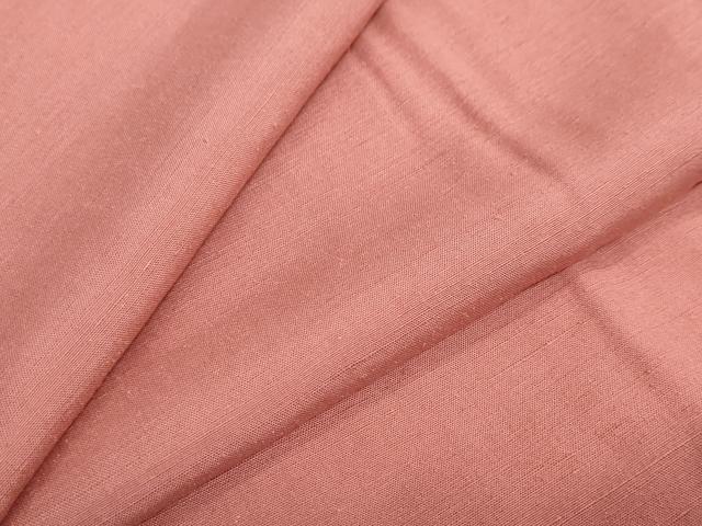 平和屋着物●結城紬　甚三紅色　正絹　逸品　DAAY5594ud