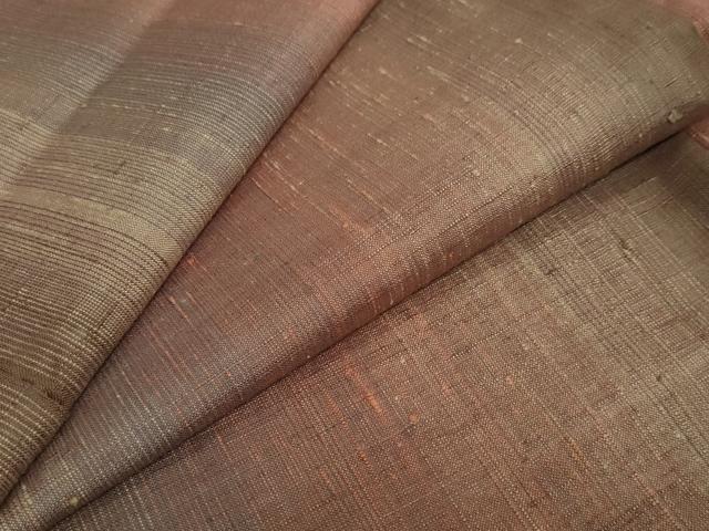 平和屋着物●上質な紬　珈琲染　霞文　正絹　逸品　DAAY5607ud