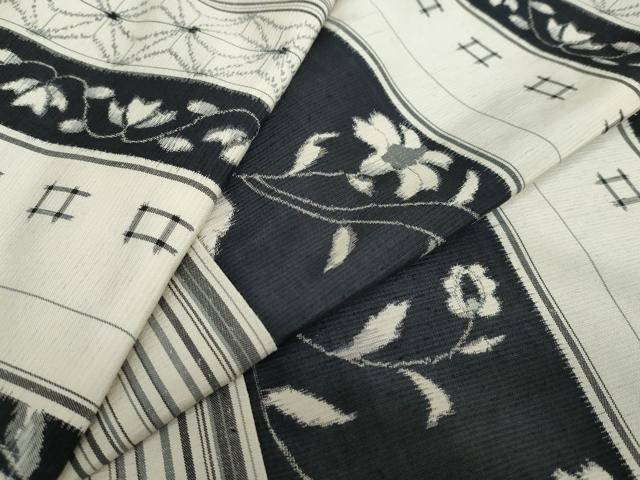 平和屋着物●上質な紬　草花間道　正絹　逸品　DAAY5653ud