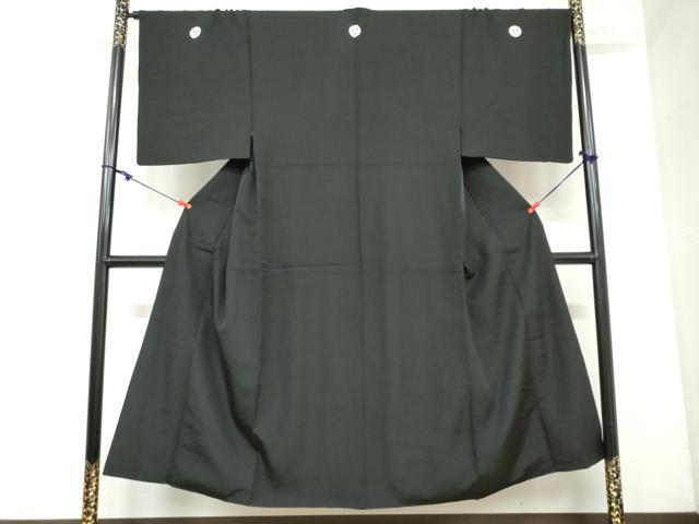 平和屋着物●男性　黒紋付　正絹　逸品　DAAY5692ud