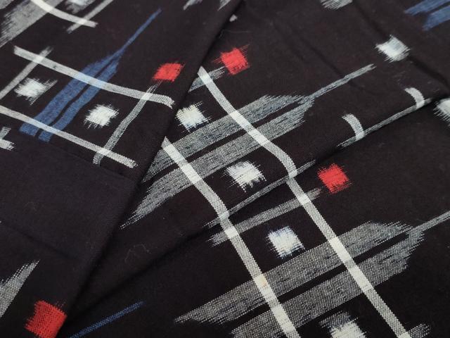 平和屋着物●久留米絣　単衣　矢絣　綿　逸品　DAAY5696ud