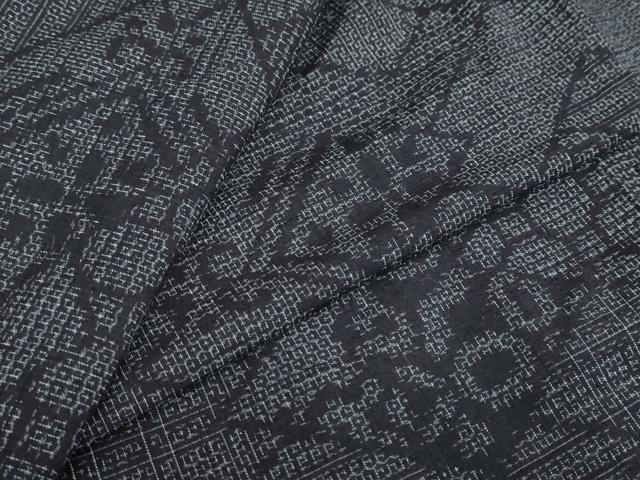 平和屋着物●結城紬　80亀甲　抽象文様　やまと誂製　正絹　逸品　DAAY5712ud