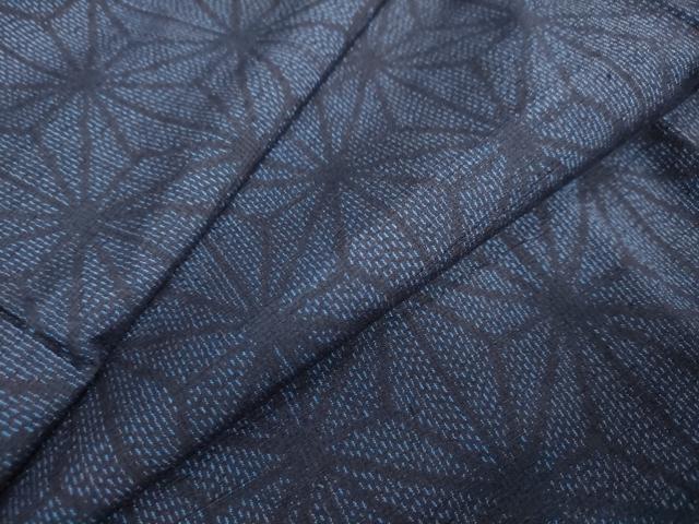 平和屋着物●結城紬　麻の葉文様　正絹　逸品　DAAY5715ud