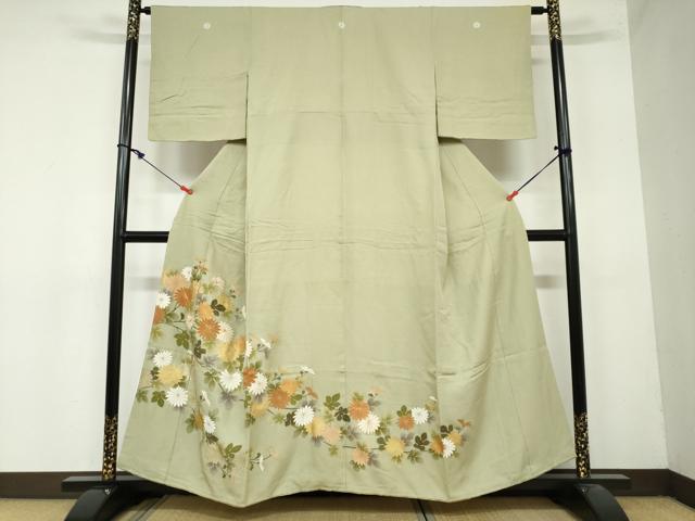 平和屋着物●創業460年・千總　色留袖　駒刺繍　草花文　金彩　正絹　逸品　DAAY5721ud