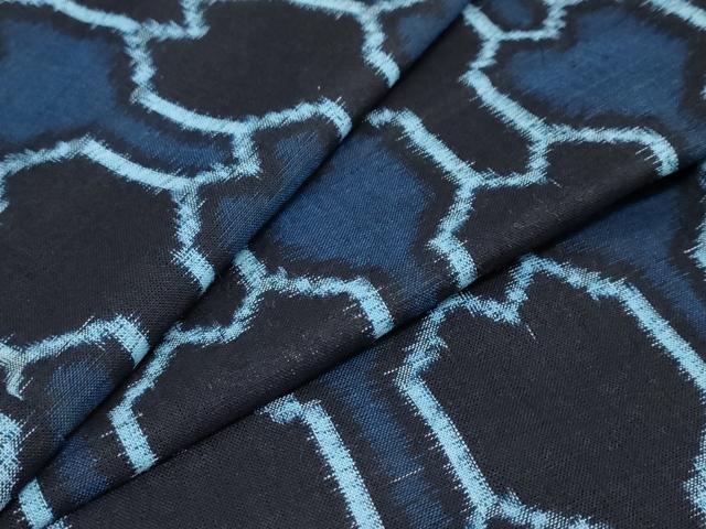 平和屋着物●久留米絣　単衣　幾何学文様　綿　逸品　DAAY5742ud