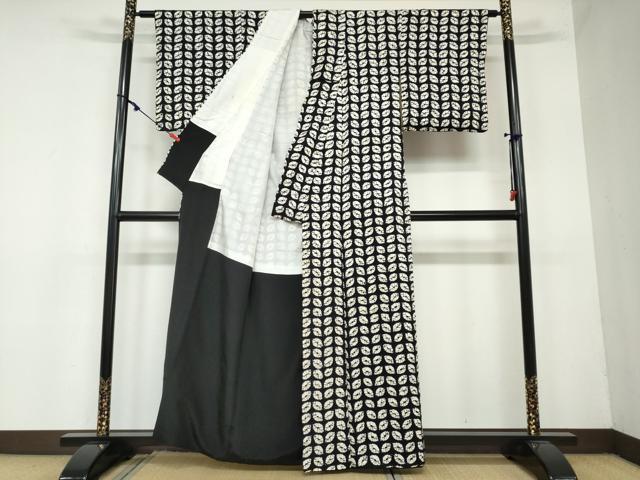 平和屋着物○上質な小紋 蜘蛛絞り 黒地 正絹 逸品 DAAY5747ud