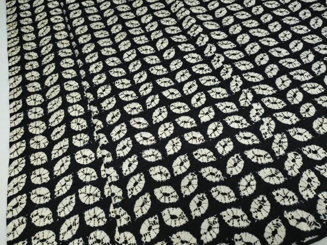 平和屋着物○上質な小紋 蜘蛛絞り 黒地 正絹 逸品 DAAY5747ud