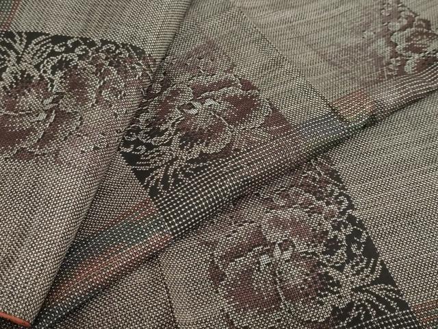 平和屋着物●本場大島紬　9マルキ　草花文　正絹　逸品　DAAY5768ud
