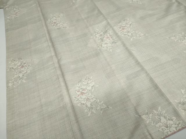平和屋着物○本場大島紬 白大島 9マルキ 草花文 正絹 逸品 DAAY5783ud