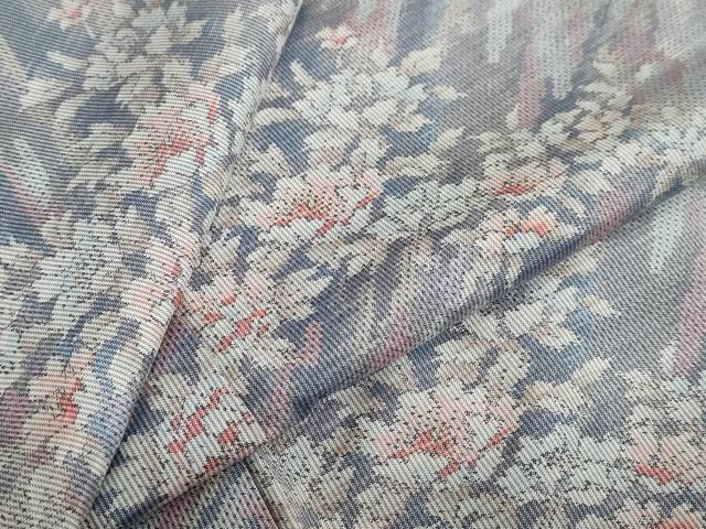 平和屋着物●都喜ヱ門　本場大島紬　白大島　7マルキ　総絣　草花文　藤絹織物謹製　正絹　逸品　DAAY5791ud