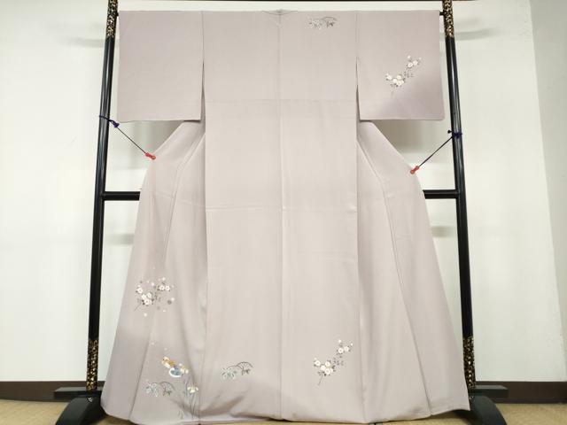 平和屋着物●訪問着　流水鴛鴦草花文　暈し染め　反端付き　正絹　逸品　DAAY5830ud