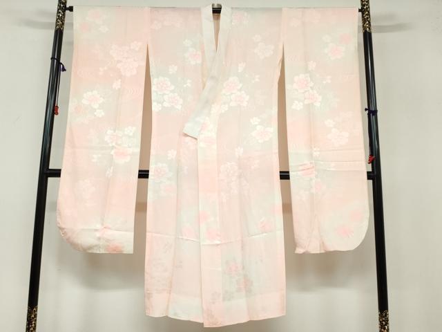 平和屋着物●振袖用長襦袢　無双仕立て　流水草花地紋　暈し染め　正絹　逸品　DAAY5900ud