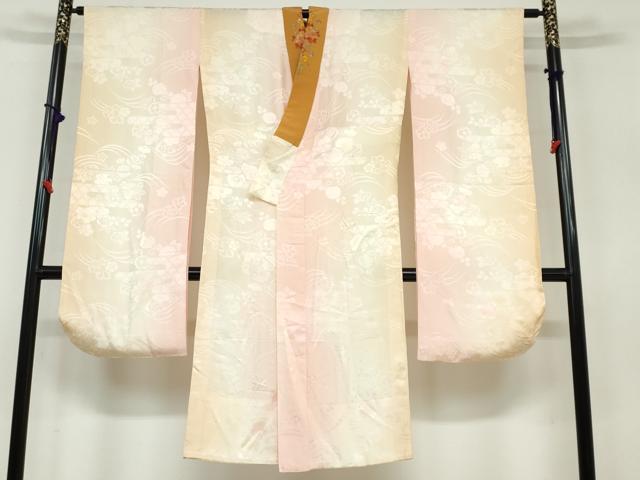 平和屋着物●振袖用長襦袢　無双仕立て　辻が花地紋　暈し染め　半衿刺繍　正絹　逸品　DAAY5905ud