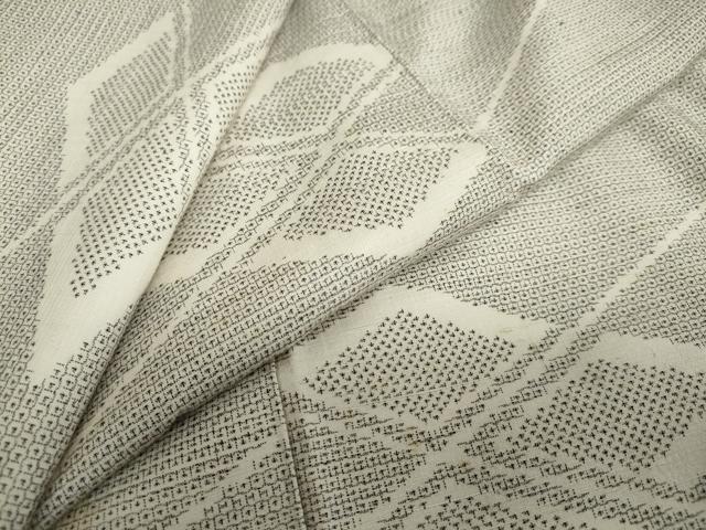 平和屋着物●結城紬　100亀甲　抽象文様　正絹　逸品　DAAY5908ud