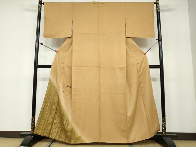 平和屋着物●訪問着　駒刺繍　扇面草花文　暈し染め　金彩　正絹　逸品　DAAY5910ud