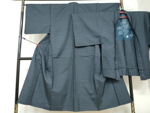 平和屋着物●男性　本場大島紬　アンサンブル　格子文　正絹　逸品　DAAY5963ud