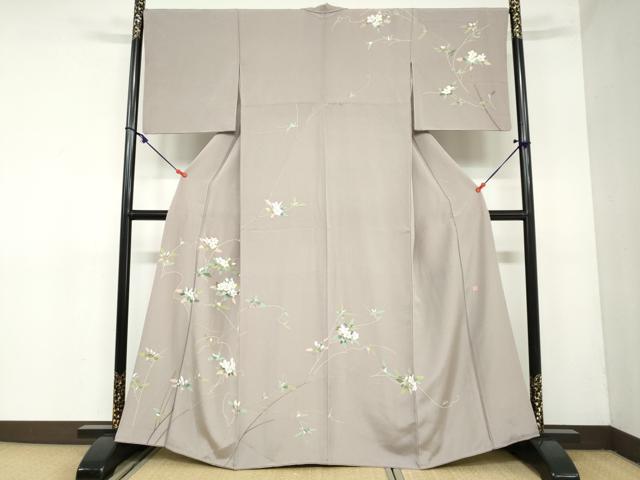 平和屋着物●訪問着　友禅　作家物　枝花文　正絹　逸品　DAAY5969ud