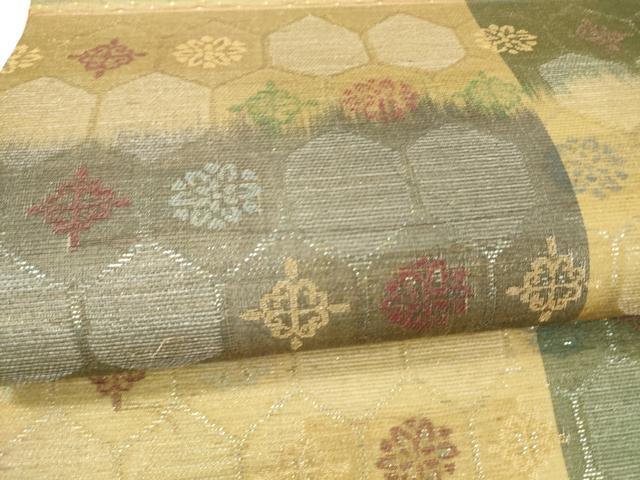 平和屋着物＊夏物　九寸開き名古屋帯　草花文　銀糸　正絹　逸品　DAAY8008cm_2