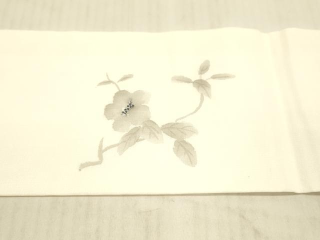 平和屋着物＊夏物　九寸名古屋帯　手描き　枝花文　正絹　逸品　DAAY8010cm 平和屋着物○塩瀬 九寸名古屋帯 作家物 手描き 枝花文 正絹 逸品