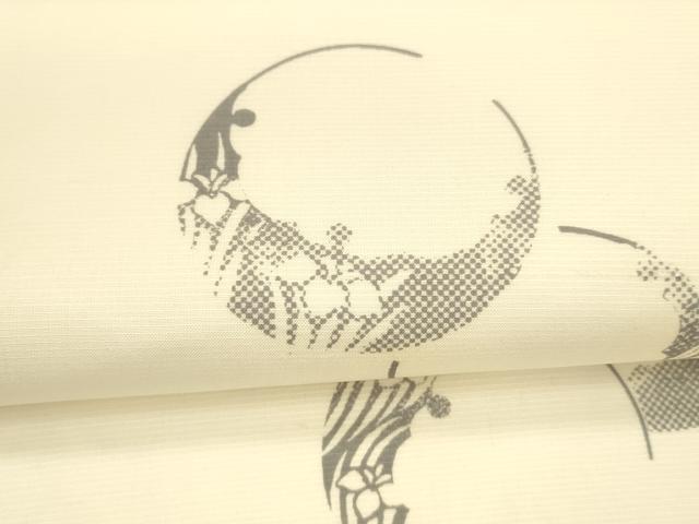 平和屋着物○スリーシーズン 春夏秋 両面 全通柄袋帯 雪輪杜若